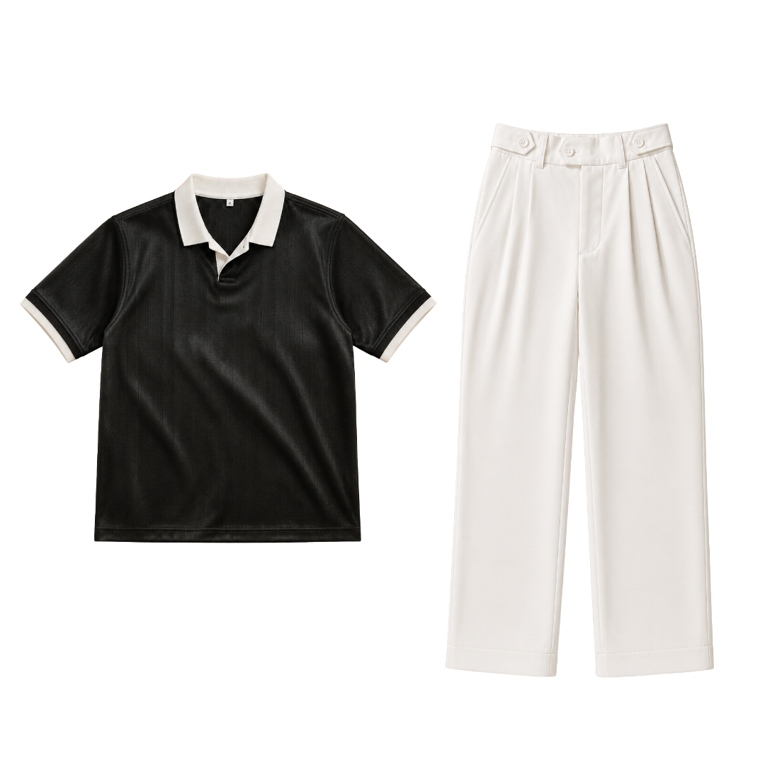 Black Drop Needle and Korean Trouser