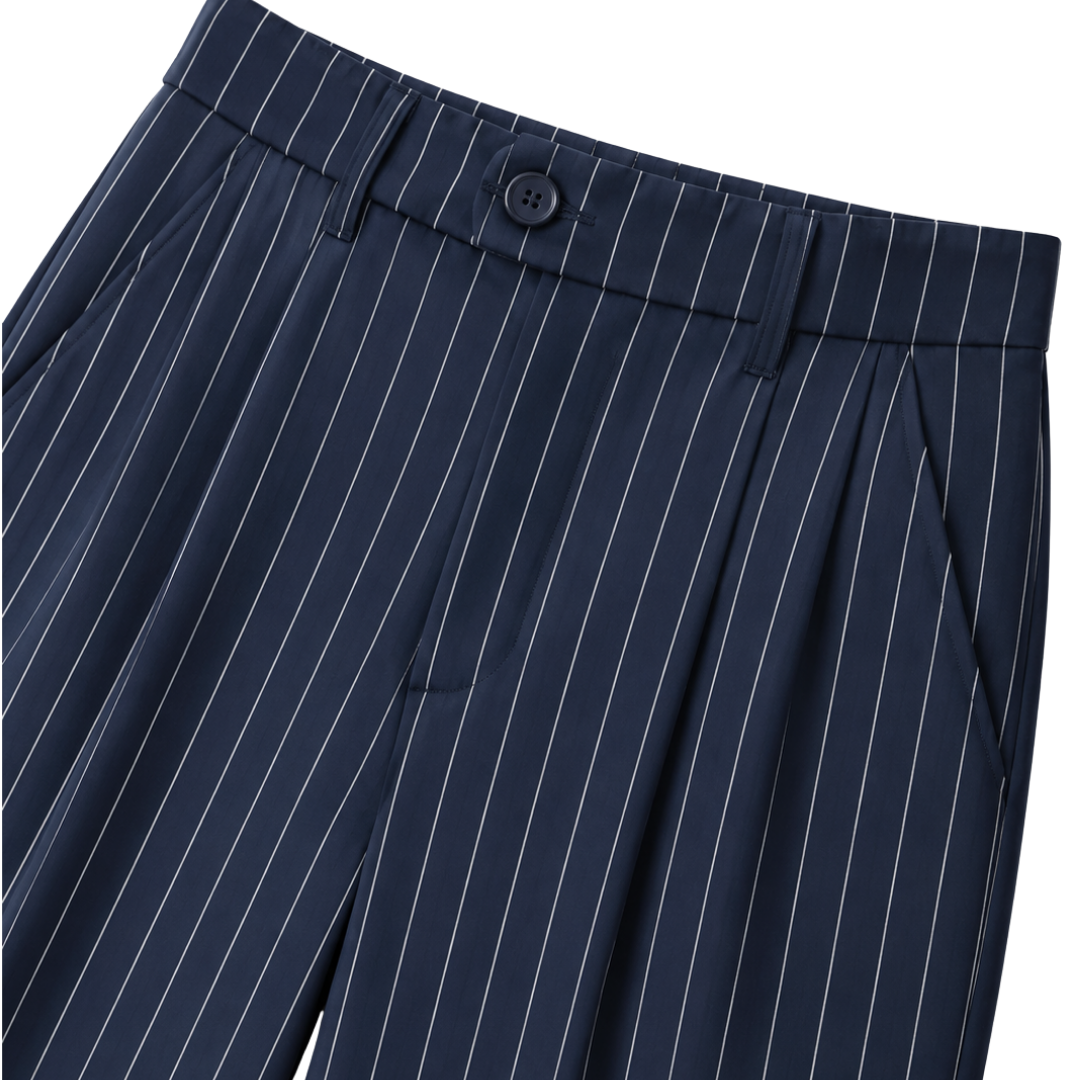 Navy Pin Stripe Pants