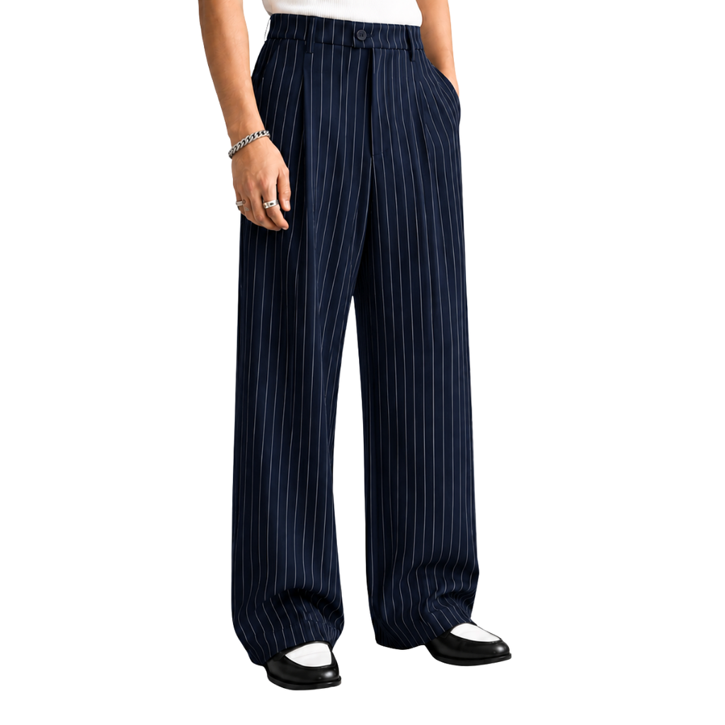 Navy Pin Stripe Pants