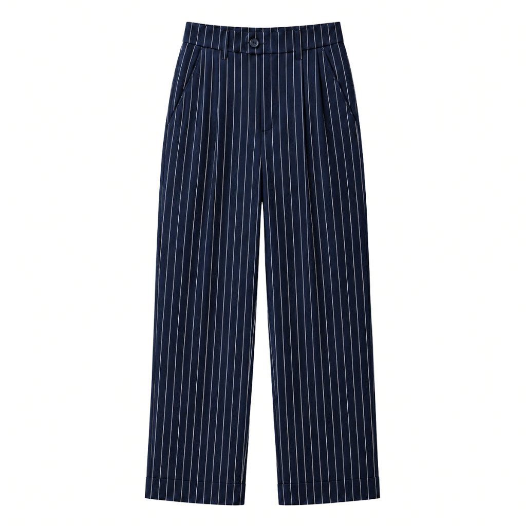 Navy Pin Stripe Pants
