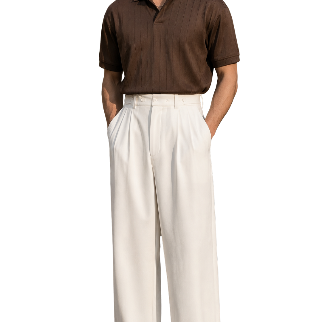 Brown Drop Needle & Korean Trouser