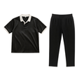 Black Drop Needle with Black Scuba Trouser