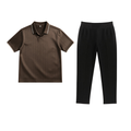 Brown Drop Needle with Black Scuba Trouser