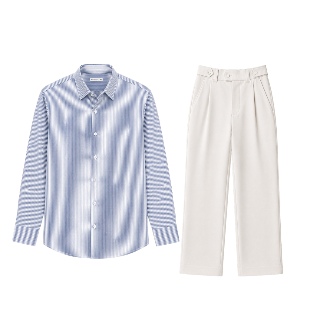 Blue Stripes and Korean Trouser