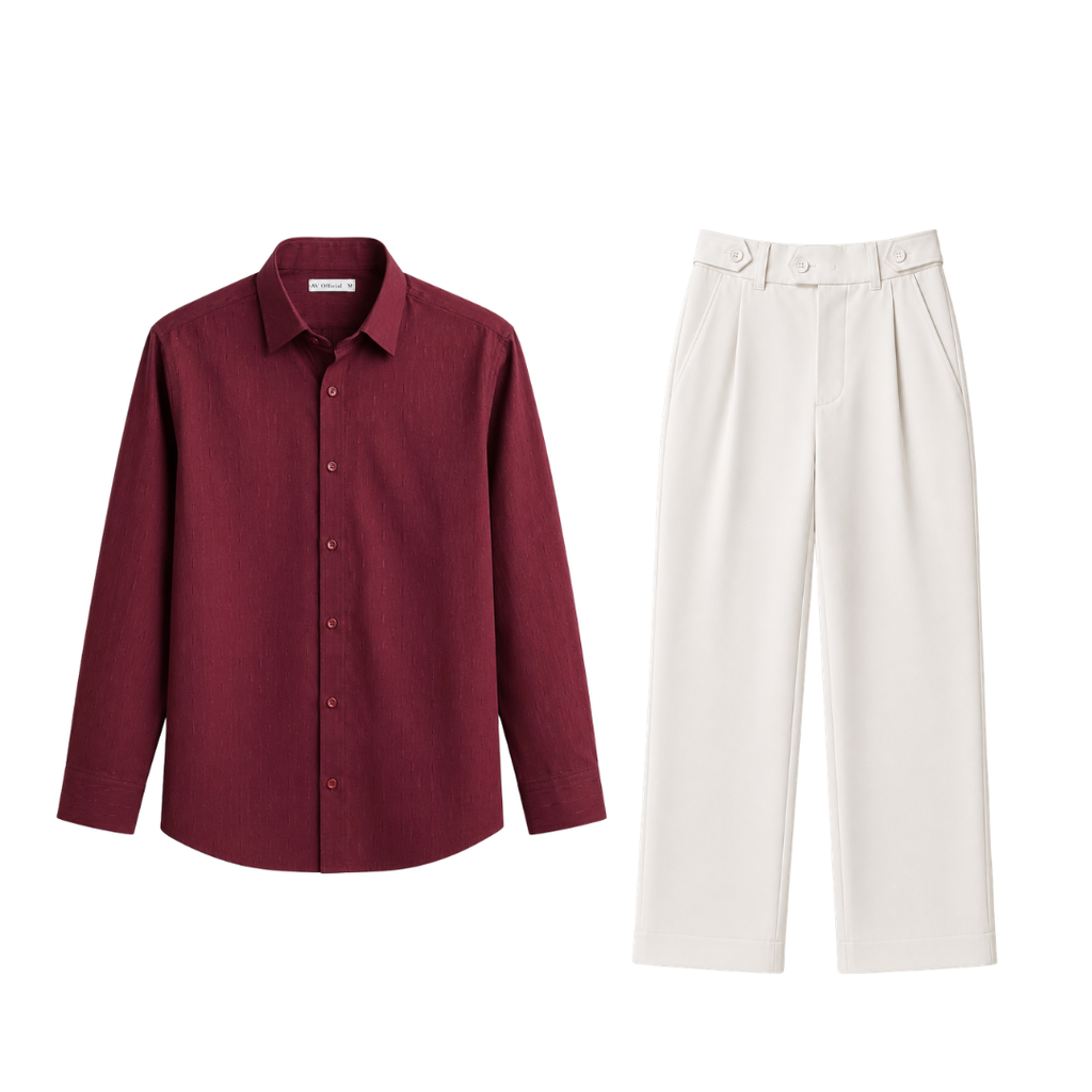 Maroon Shirt and Korean Trouser