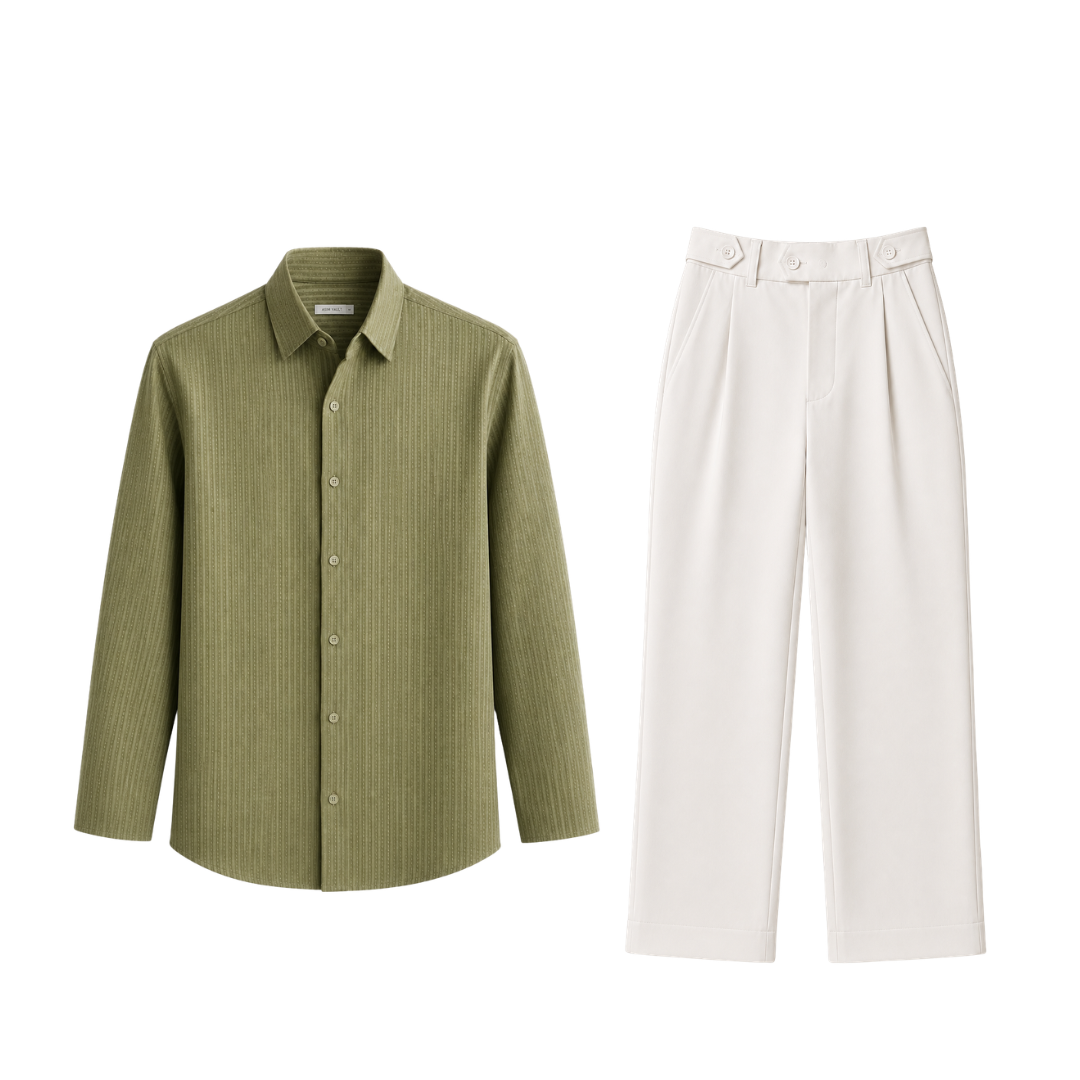 Olive Shirt and Korean Trouser