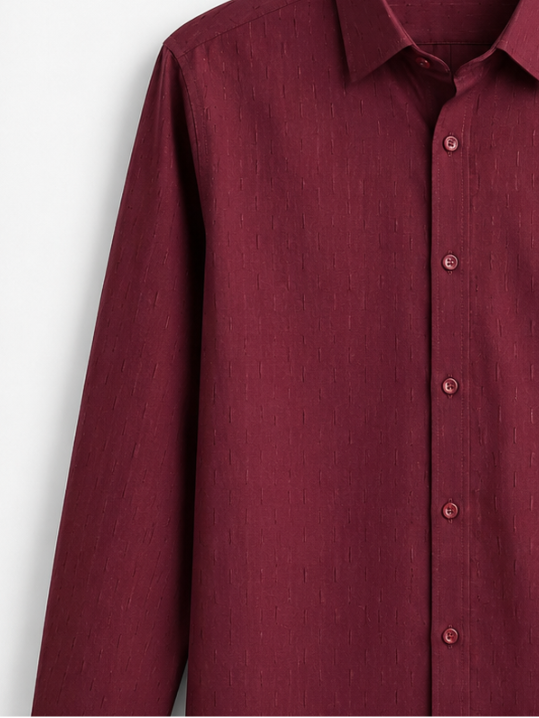 Mehroon Textured Button-Down Shirt
