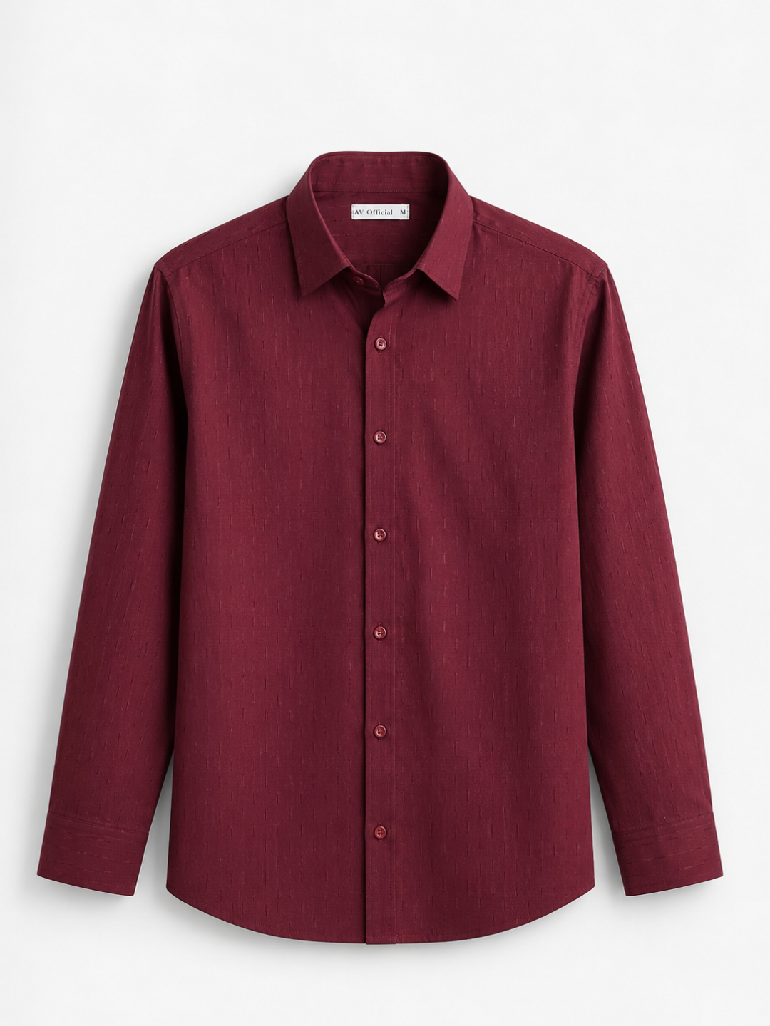 Mehroon Textured Button-Down Shirt