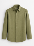 Olive Textured Button-Down Shirt