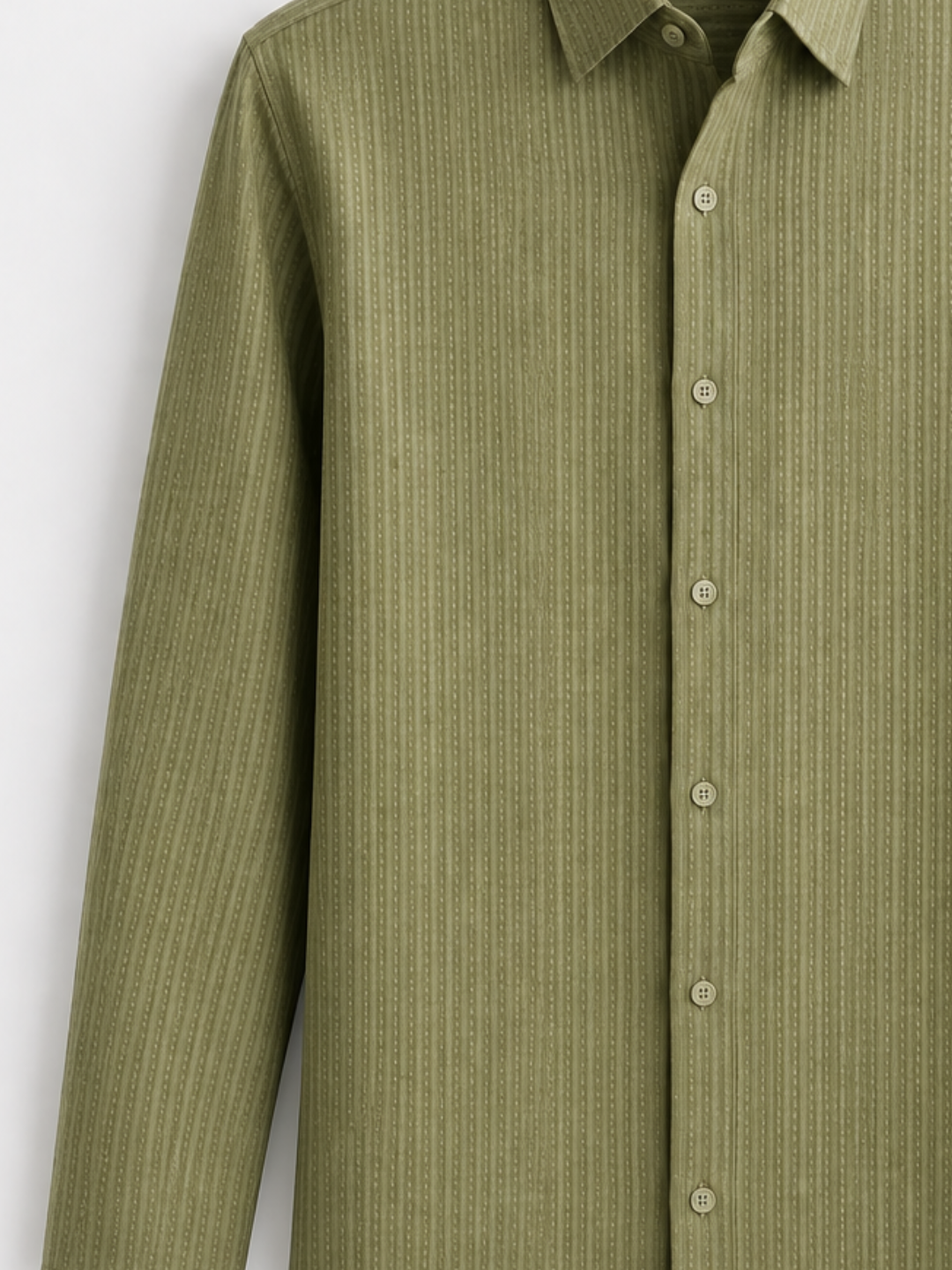 Olive Textured Button-Down Shirt