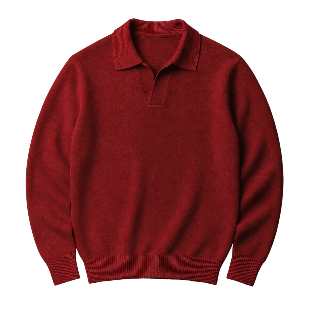 Dark Red V-Collar
