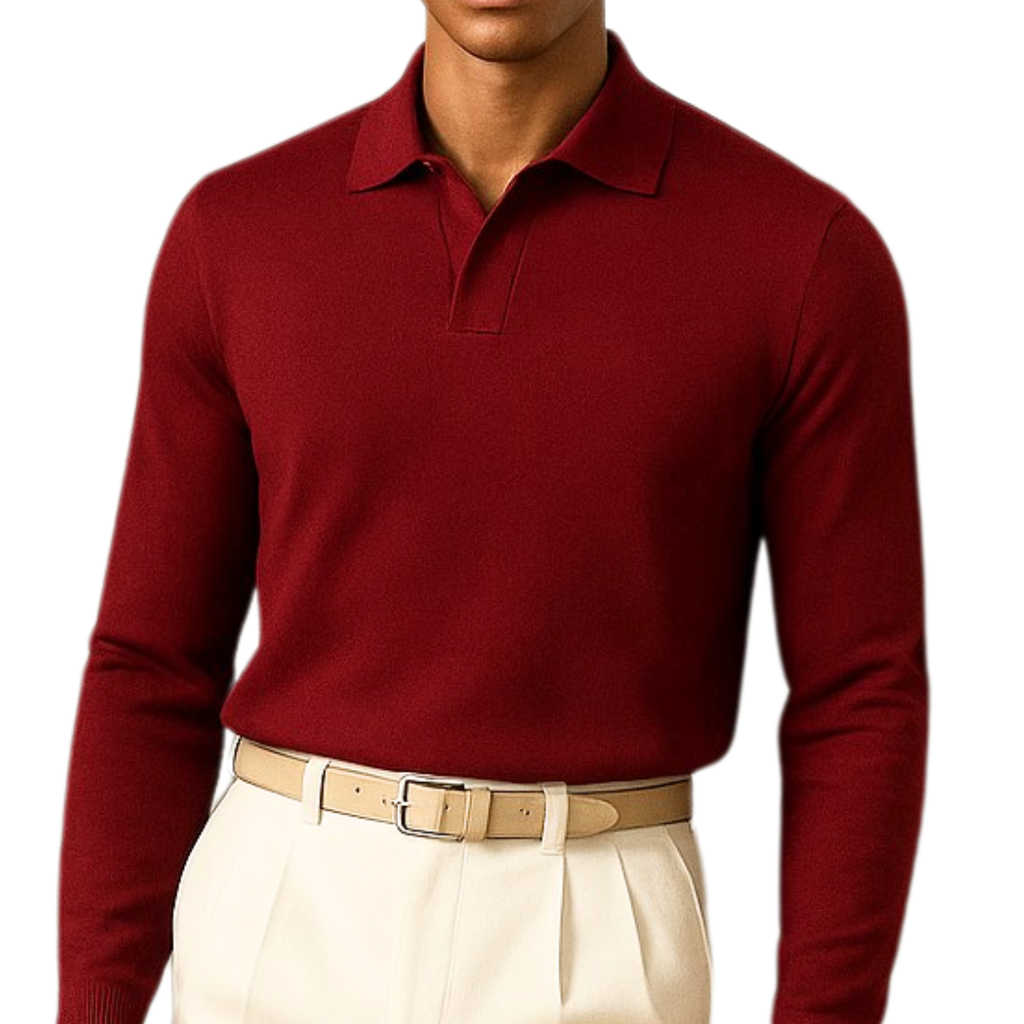 Dark Red V-Collar